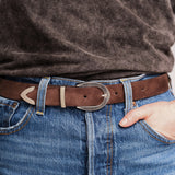 Women's Belt Brown Suede