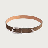 Women's Belt Khaki Green Suede